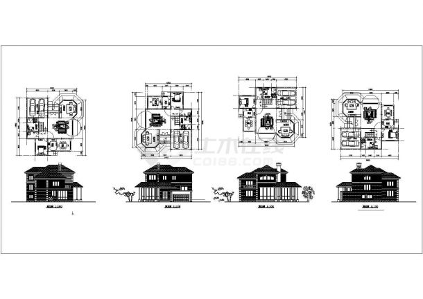 某云蝶花园别墅CAD详细大样设计完整方案图-图二