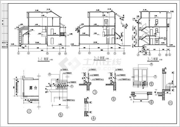 上海某超豪华别墅建筑设计CAD详细构造平面施工图-图二