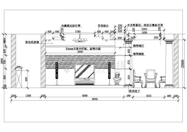 某万福华苑别墅装修CAD室内全套施工设计图-图二