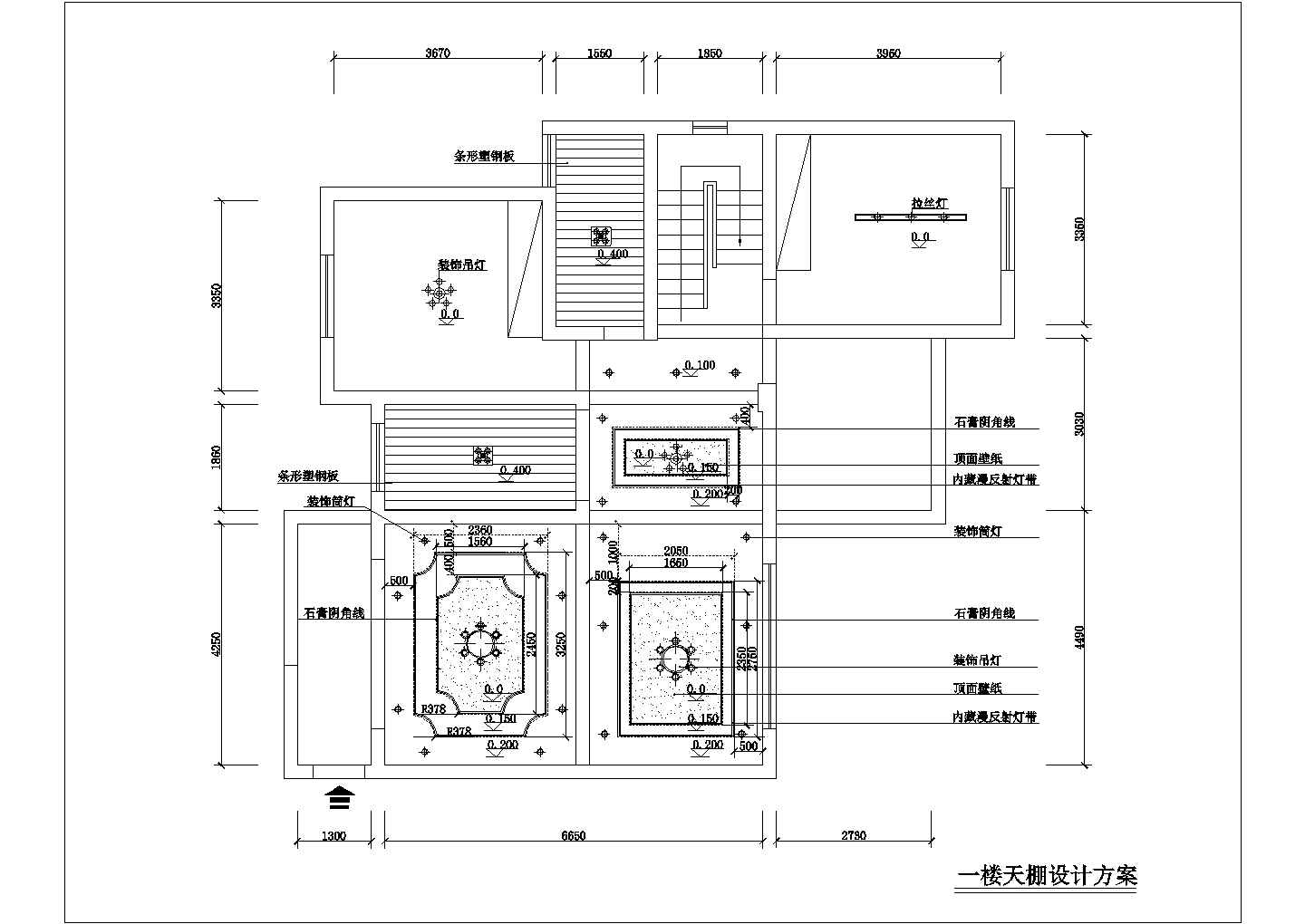 某万福华苑别墅装修CAD室内全套施工设计图