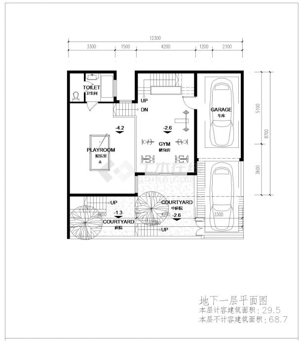 某城市新楼房联排户型设计布置CAD详图-图二