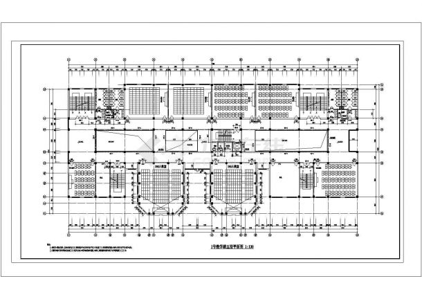 某地区教学楼建筑施工平面图-图二