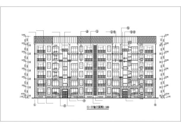 3100平米7层砖混结构民居住宅楼全套建筑设计CAD图纸-图一