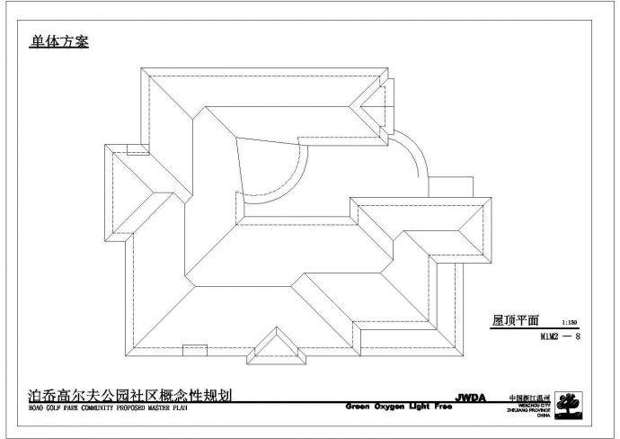 南昌市锦绣风光小区2层砖混结构欧式别墅全套平立面设计CAD图纸_图1