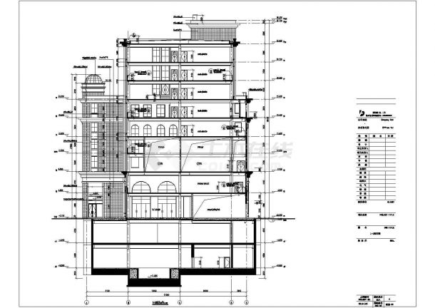 南京八层钢框架结构电影院建筑施工图-图二