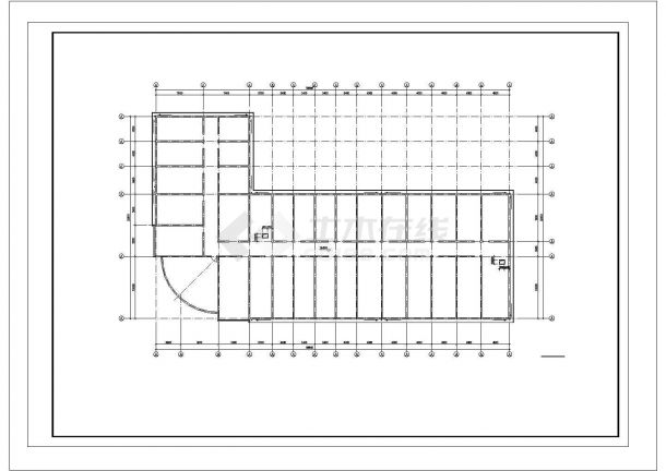 某纺织公司2473平方米厂房设计cad全套建施图（含设计说明，含办公楼设计）-图二