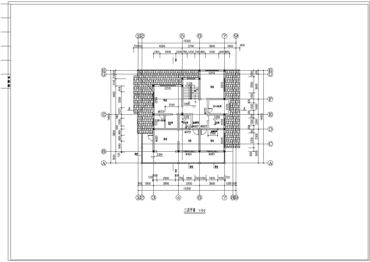 某四方花园别墅设计CAD全套详细施工图纸