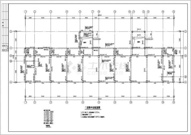 6层教学楼建筑施工cad图(含结构图，共二十四张)-图二