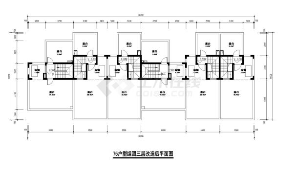 某城市高层楼户型设计布置CAD详图-图一