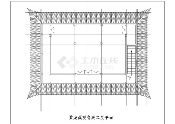 南京某地景区古庙全套施工设计cad图纸-图二