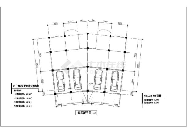 宿迁市盛岸花园小区4层砖混结构联排住宅楼全套建筑设计CAD图纸-图一