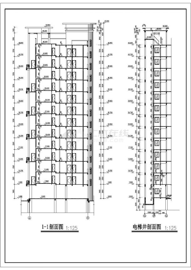 9000平米12层框架结构住宅楼全套建筑设计CAD图纸（含架空层）-图二