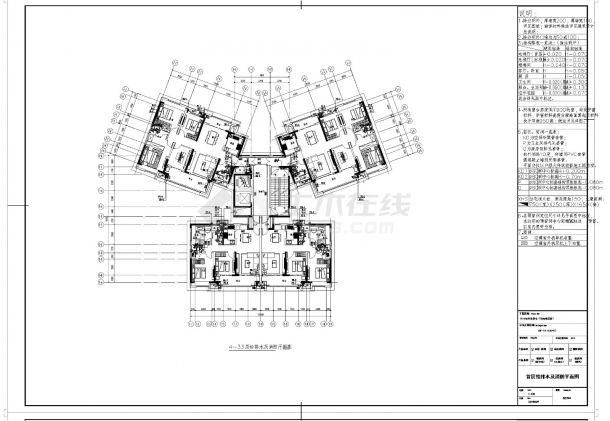 大都会高层楼结构设备图布置施工图CAD详图-图二