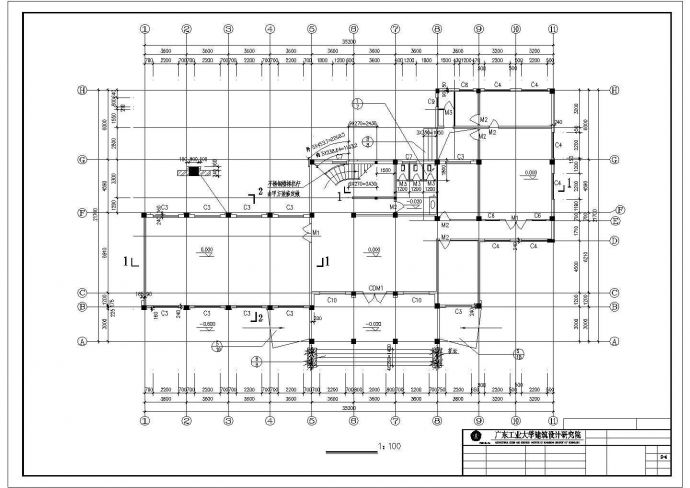 某高级办公楼装修设计CAD详图_图1