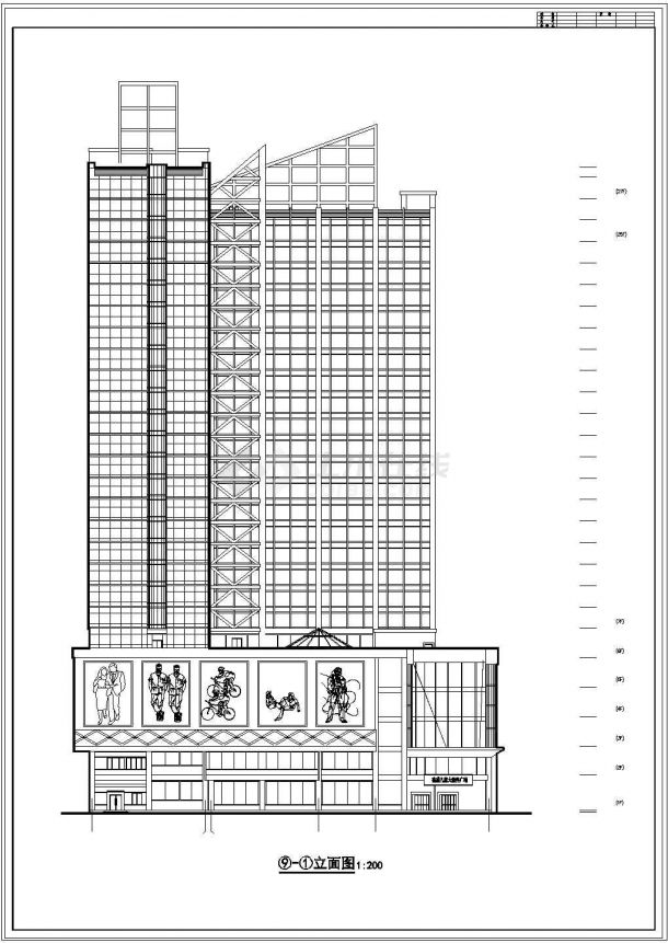 二十七层综合商业建筑施工图-图一