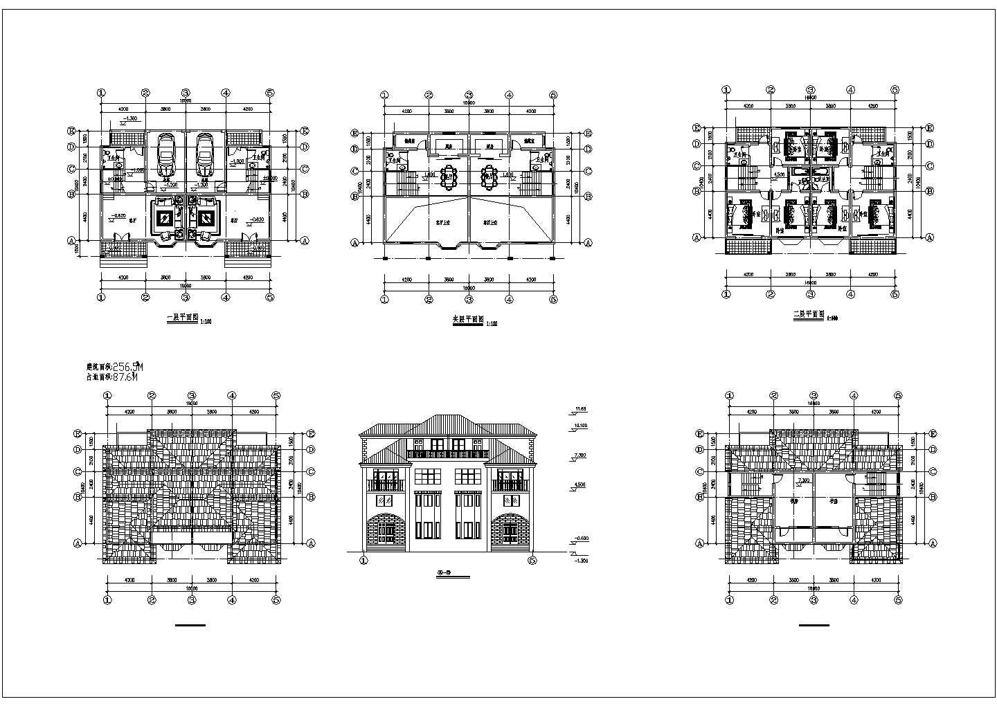 某汉嘉花园小别墅CAD完整大样设计施工方案图