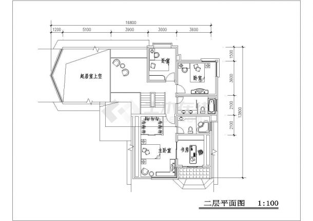 342平米2层框混结构单体乡村别墅平立面设计CAD图纸（含地下室平面图）-图二