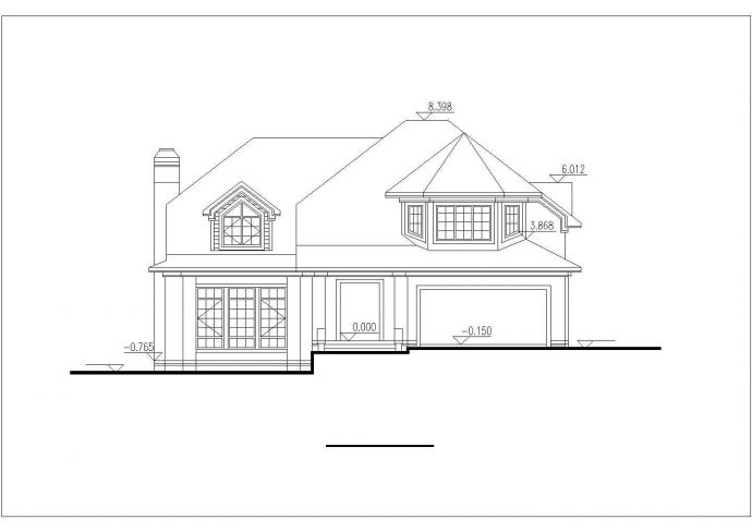 衡阳市某现代村镇320平米双层简约型乡村别墅平立面设计CAD图纸_图1