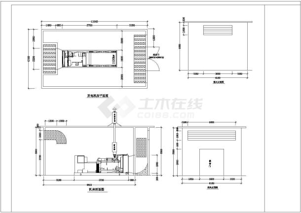 柴油发电机平面CAD图纸-图一