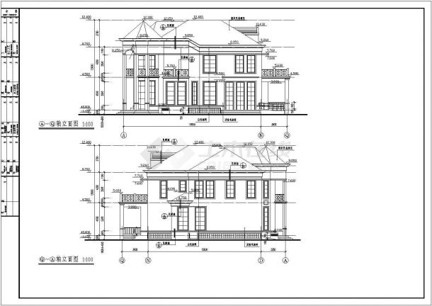 上海某别墅CAD详细构造完整大样施工图-图二