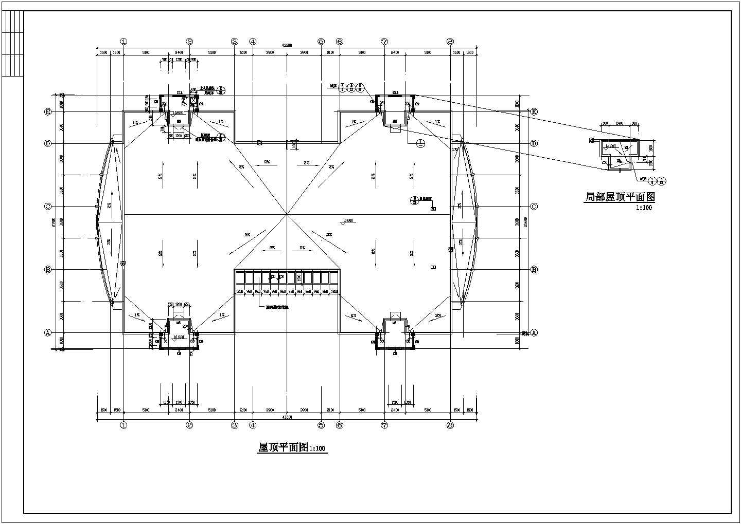 2800平米3层框架结构社区活动中心建筑设计CAD图纸