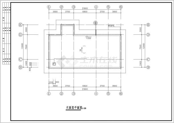 湖州某小区740平米3层框架结构物业中心建筑设计CAD图纸-图一