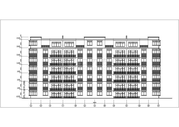 无锡市某小区2900平米6层砖混结构住宅楼建筑设计CAD图纸-图一
