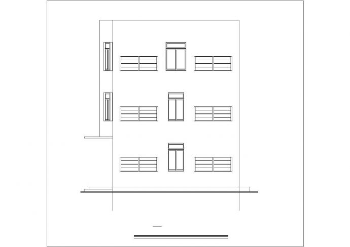 某工厂1800平米3层框架结构宿舍楼建筑设计CAD图纸_图1