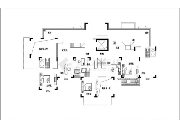 滁州市某新建小区12层框架结构住宅楼平面设计CAD图纸（1层3户）-图二
