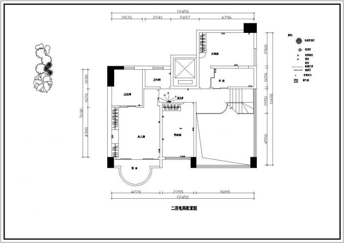 某特色花园小别墅装修CAD室内设计大样图_图1
