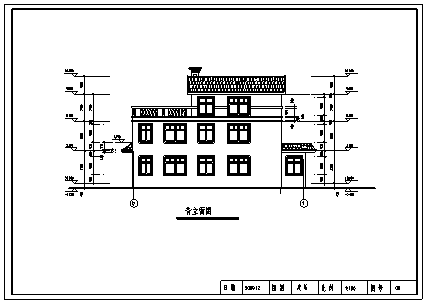别墅设计_某市三层砌体结构别墅建筑结构施工cad图纸-图二