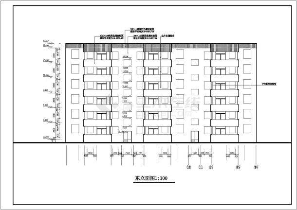 滁州市某小区2340平米6层砖混结构住宅楼建筑设计CAD图纸-图二