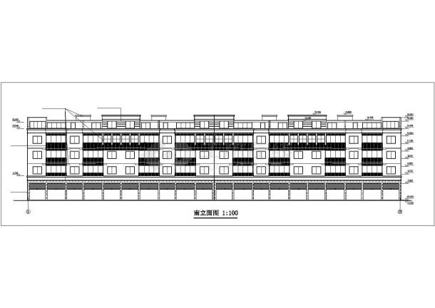 临街4100平米4+1层框混结构商住楼建筑设计CAD图纸（底层营业房）-图一