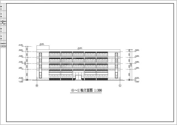 扬州某工厂1.2万平米四层框架结构生产厂房建筑设计CAD图纸-图二