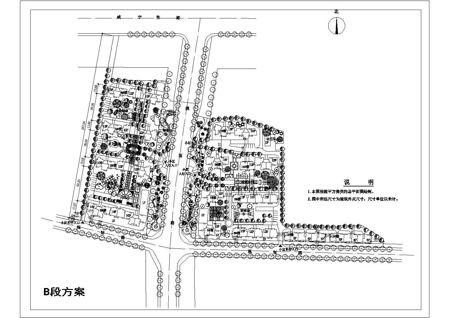 某大型小区总图CAD设计施工完整方案