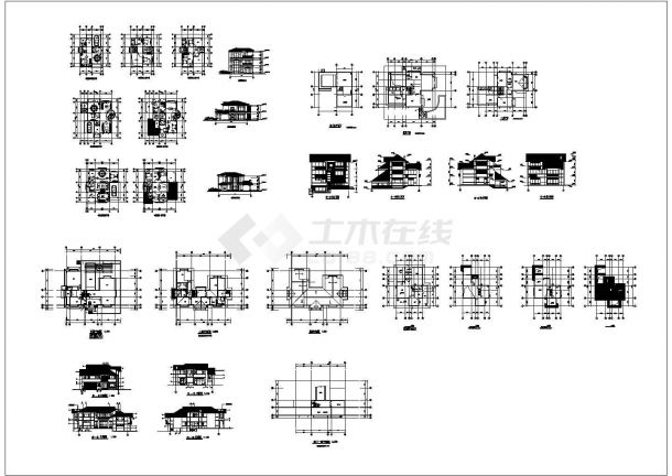 某几套别墅CAD详细设计完整大样图纸-图一