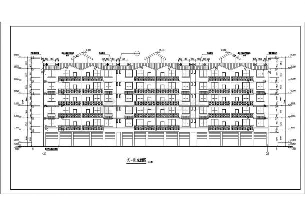 4160平米6层框混结构商住楼建筑设计CAD图纸（底层商铺）-图二