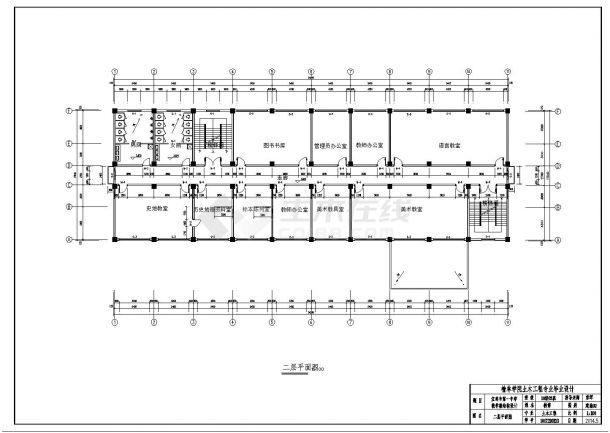 【宝鸡】某中学五层教学楼建筑设计方案cad图纸-图二