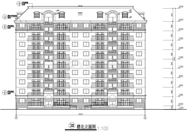 某都市花园高层住宅CAD详细大样建筑设计施工图-图一