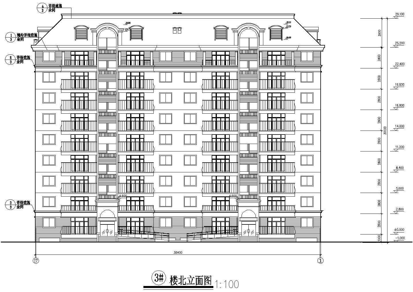 某都市花园高层住宅CAD详细大样建筑设计施工图