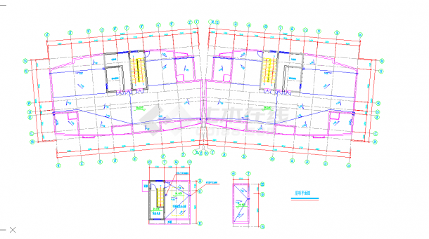 某地多层单元每单元1楼梯2电梯2户住宅楼设计图纸-图一