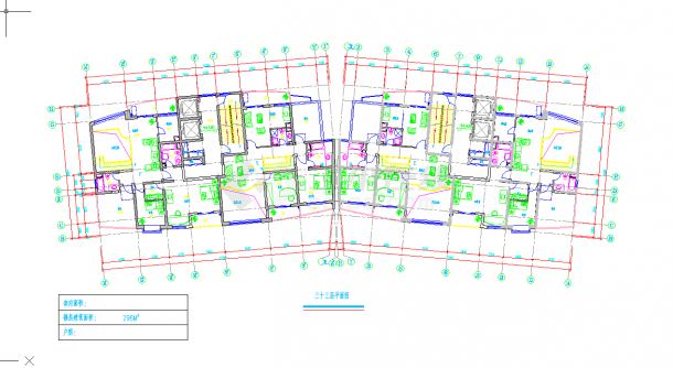 某地多层单元每单元1楼梯2电梯2户住宅楼设计图纸-图二