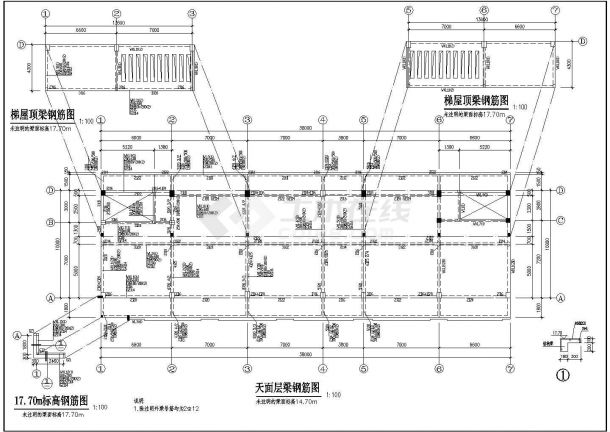 某地380平方米左右四层办公楼结构施工图-图二