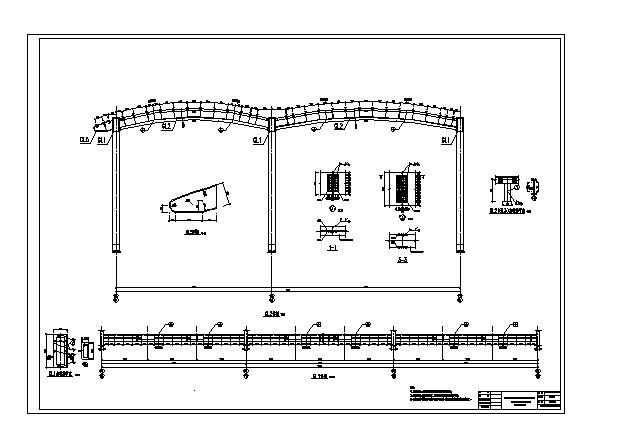 某车站雨棚钢结构全套施工图CAD参考详图