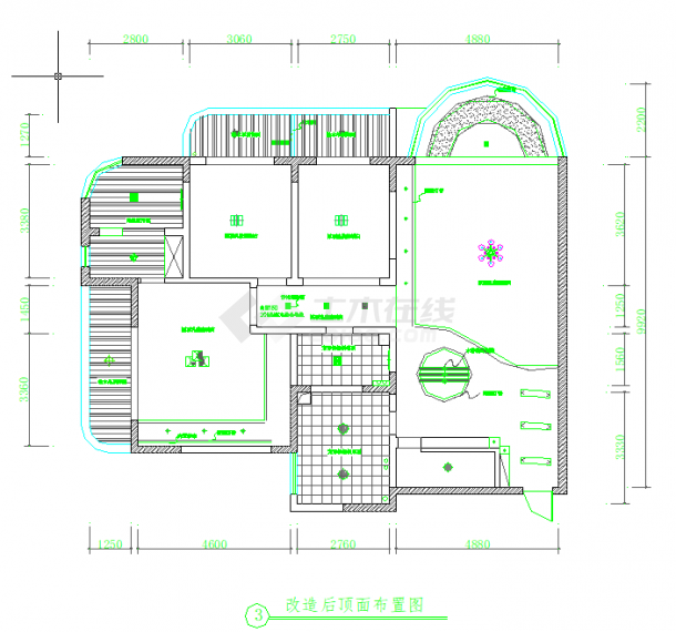 一套简中风格的室内装修设计施工图纸-图二