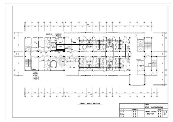 4层市传染病医院呼吸病房电气CAD施工图纸-图二