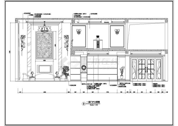某水木园小区别墅设计方案CAD详细大样施工图-图二