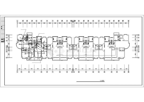 五层住宅小区电气施工cad图，共十四张-图一