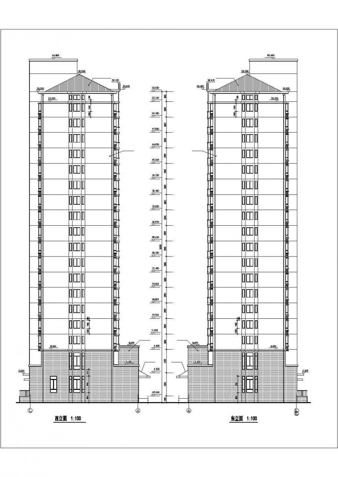 乌鲁木齐市某小区19层剪力墙结构住宅楼全套建筑设计CAD图纸_图1