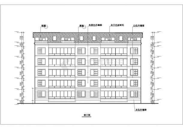 大连市某安置小区6层砖混结构住宅楼建筑设计CAD图纸（含阁楼）-图二